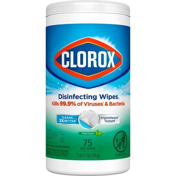 Clorox 0 Disinfecting Wipes Can, Lemon Lime Blossom, White - 1656
