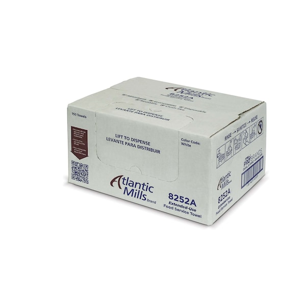 Atlantic Mills Atlantic Mills White Medium Weight Cleaning Wiper, PK150 - 8252A