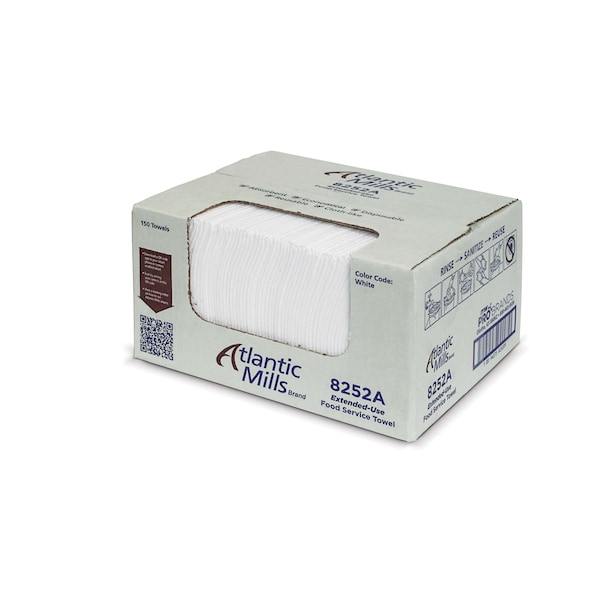 Atlantic Mills Atlantic Mills White Medium Weight Cleaning Wiper, PK150 - 8252A