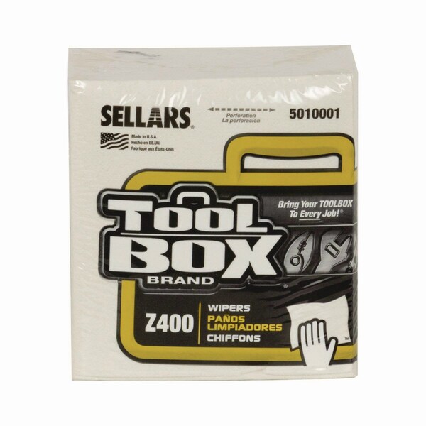 Toolbox Z400 Quarterfold Wipers, 1-Ply, 11.87 x 13, White, 12PK - 660708501003
