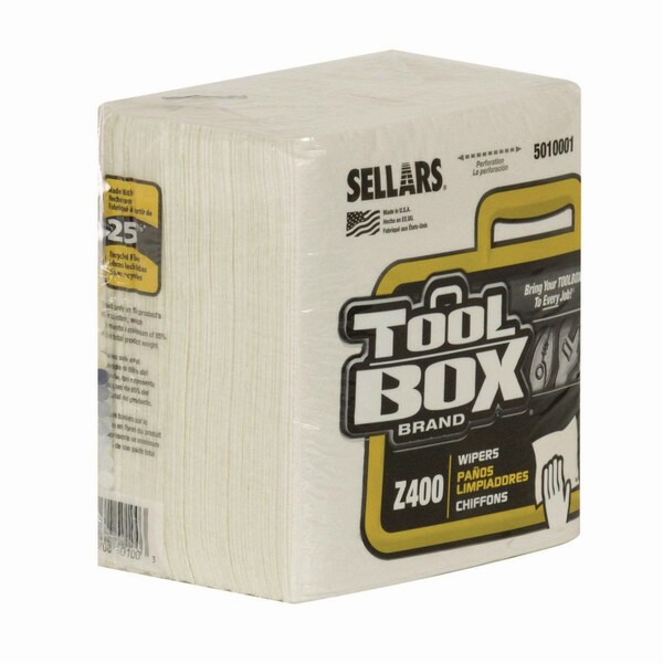Toolbox Z400 Quarterfold Wipers, 1-Ply, 11.87 x 13, White, 12PK - 660708501003