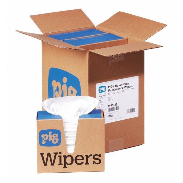Pig Heavy-Duty Maintenance Wipers 9-5/8" x 16", White, 6PK - WIP328