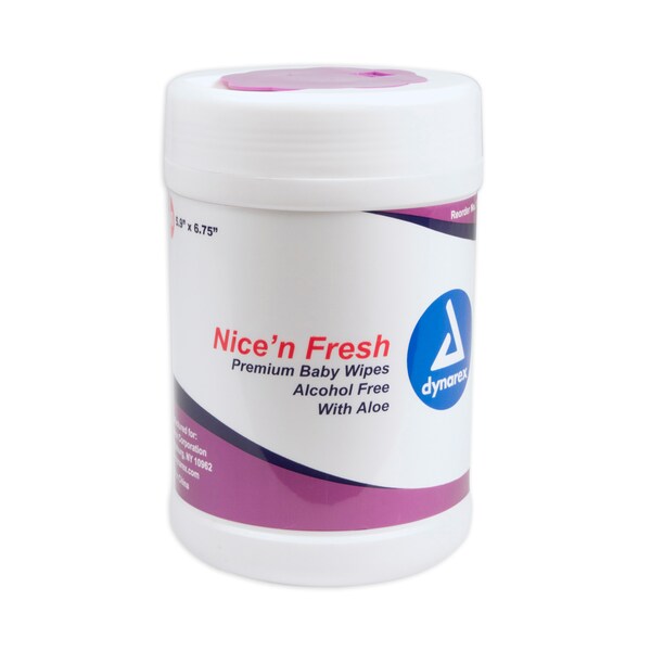 Dynarex Nice'n Fresh Premium Baby Wipes Scented - 6" x 6.75" - 1313