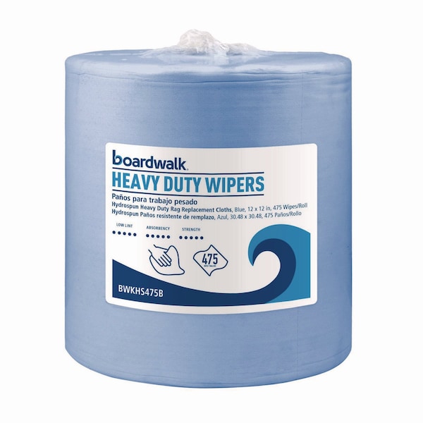 Boardwalk Hydrospun Wipers, 12 x 12, Blue, 475 Wipers - HS475B