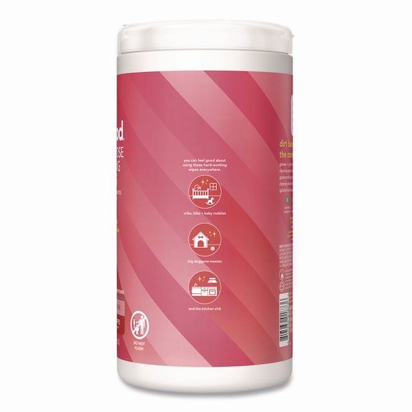 Method All Purpose Cleaning Wipes, 1 Ply, Pink Grapefruit, White, 70 Wipes - 365353