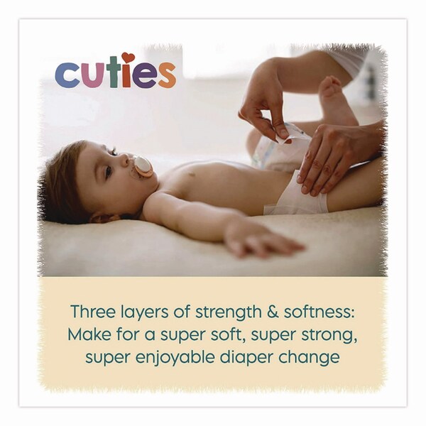 Cuties Premium Wipes, Unscented, White, 72 Wipes, 12PK - CR-16413/3/CR-1