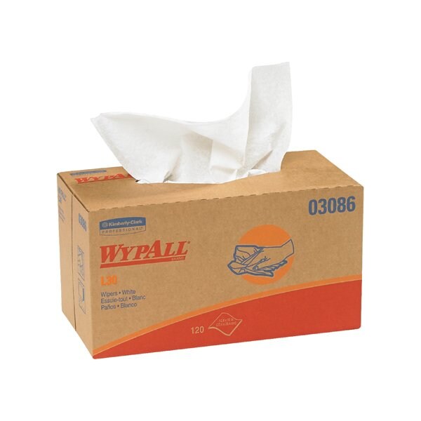 Bsc Preferred Kimberly Clark WypALL L30 Economy 10 x 9.8'' Wipers Dispenser Box - 120-count, 10PK - BUY00087741