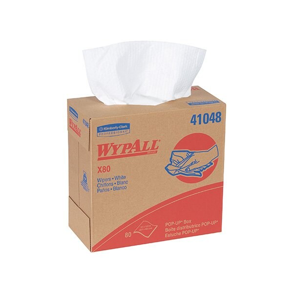Bsc Preferred Kimberly Clark WypALL X80 9.1 x 16.8'' Heavy-Duty Wipers Dispenser Box, 80-count, 5PK - BUY00487829