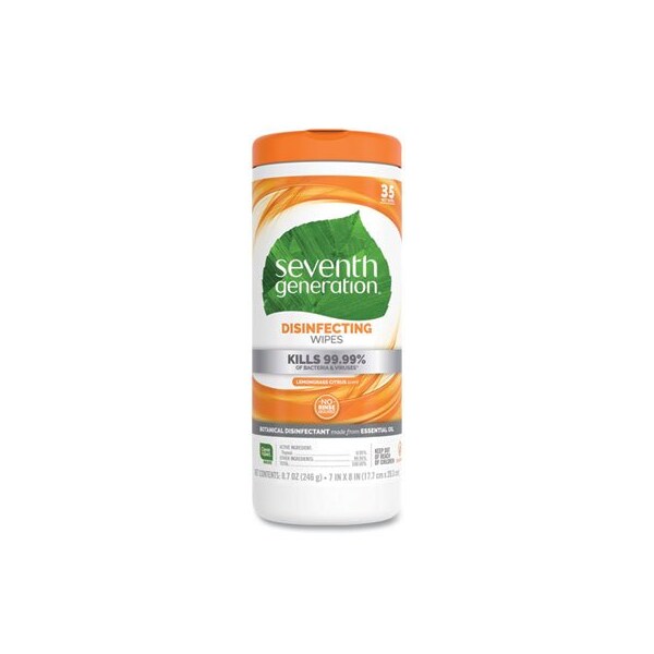 Seventh Generation SeventhGen, Botanical Disinfecting Wipes, 8 X 7, White, 420PK - 22812