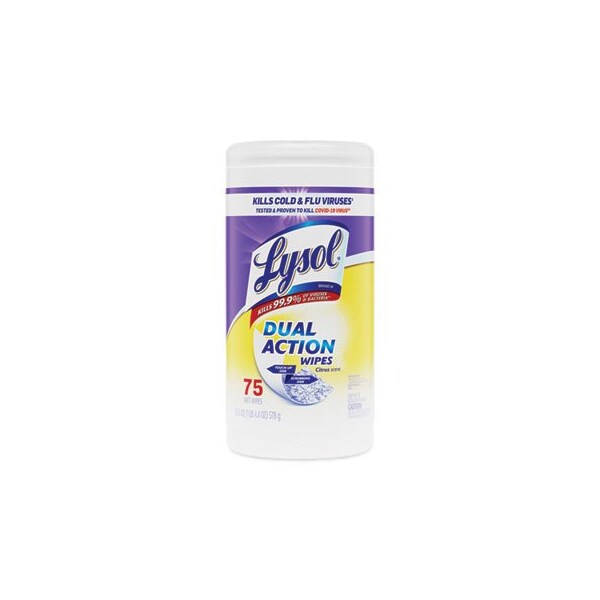 Lysol LYSOL, Dual Action Disinfecting Wipes, Citrus, 7 X 8, 6PK - 81700CT