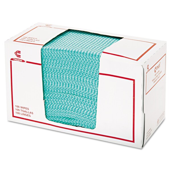 Chix Wet Wipes, 14 x 21, White/Green, 100 Towels, 9PK - 8312