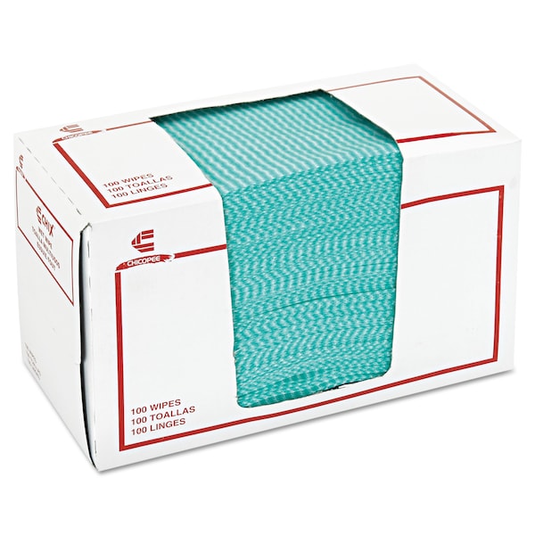 Chix Wet Wipes, 14 x 21, White/Green, 100 Towels, 9PK - 8312