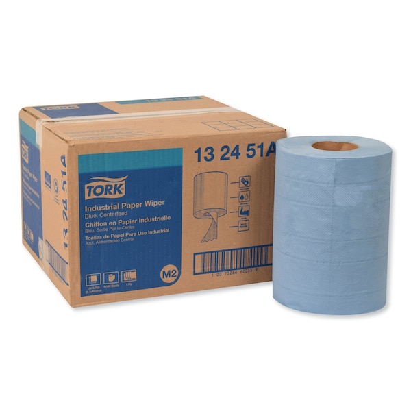 Tork Tork Paper Wiper Centerfeed Blue M2, High Absorbency, 4 x 190 Feet, 132451A - 132451A