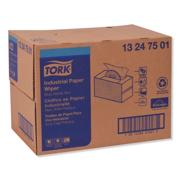 Tork Tork Industrial Paper Wiper Blue, Handy Box W7 4-Ply, 1 x 180 Feet, 13247501 - 13247501