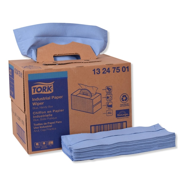 Tork Tork Industrial Paper Wiper Blue, Handy Box W7 4-Ply, 1 x 180 Feet, 13247501 - 13247501