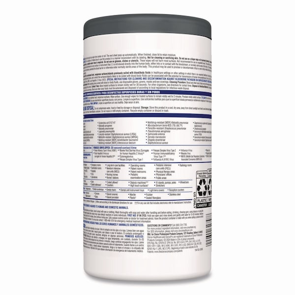 Clorox Cleaner Disinfectant Wipes, 1-Ply, 6" x 5", White, 150/Can, PK6 - 31758