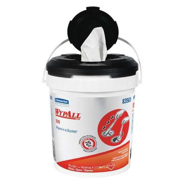 Kimberly-Clark Professional ExtendUse Reuse Cloth Bucket LongLast WHT Bucket 220/Pk 2/Cs - 83561