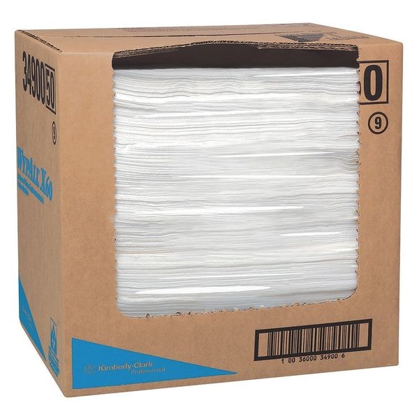 Kimberly-Clark Professional WypAll General Clean X60 Multi-Task Cleaning Cloths (34900), Flat Sheets, White, 150 Sheets / Pack - 34900
