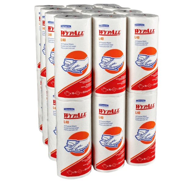 Kimberly-Clark Professional WypAll Power Clean L40 Extra Absorbent Towels (05027), Limited Use Towels, White, 24 Rolls/Case - 05027