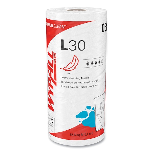 Wypall L30 Towels, 11 x 10.4, White, PK24 - 412-05843