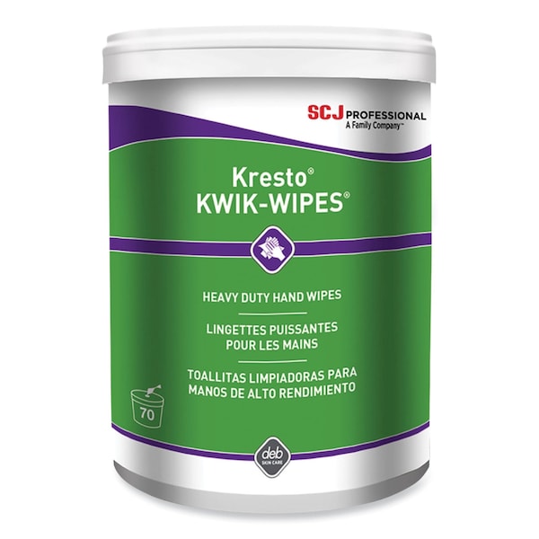 Sc Johnson Professional Kresto KWIK-WIPES, Cloth, 1-Ply, 7.9 x 5.7, Citrus, White, 70 Wipes, PK6 - KKW70W