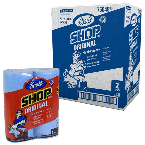 Kimberly-Clark Professional Shop Towel Roll Blue 55/sheets 12/Cs - 75040