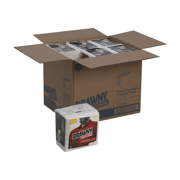 Georgia-Pacific Disposable Wipes, 13" x 13", 12 Pack, 70 Sheets/ Pack - 25024