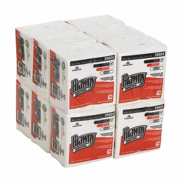 Georgia-Pacific Disposable Wipes, 13" x 13", 12 Pack, 70 Sheets/ Pack - 25024