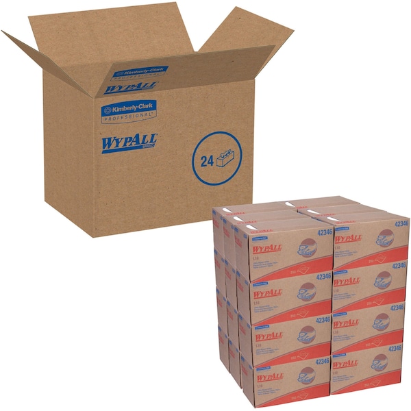 Kimberly-Clark Professional Wypall L10 Disposable Towels 42346 Lightweight 1 Ply Pop-Up Box White 24 250 - 42346