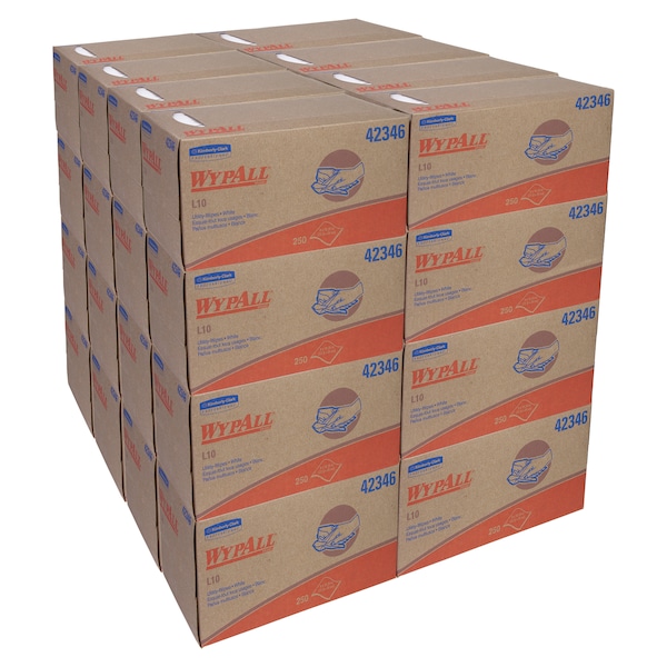 Kimberly-Clark Professional Wypall L10 Disposable Towels 42346 Lightweight 1 Ply Pop-Up Box White 24 250 - 42346