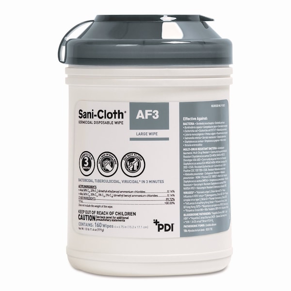 Sani Professional Sani-Cloth AF3 Germicidal Disposable Wipes, 6 x 6 3/4, PK12 - NIC P13872