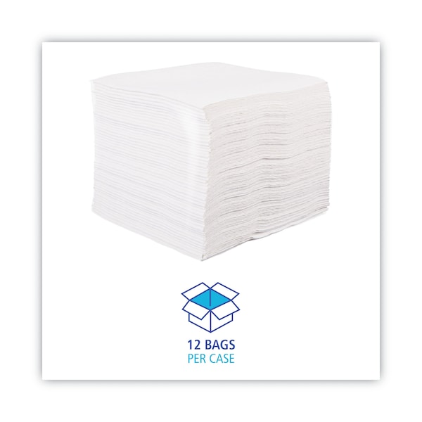 Boardwalk DRC Wipers, 12 x 13, White, 90 Wipes, PK12 - BWKV030QPW