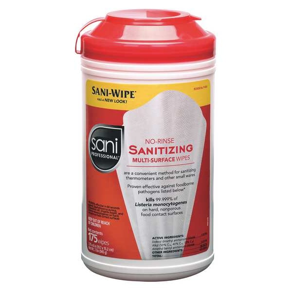 Sani Professional Sanitizing Wipes, Canister, 175 Wipes, PK6 - P66784