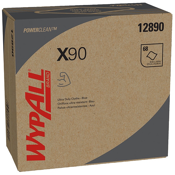 Kimberly-Clark Professional WypAll Power Clean X90 Ultra Duty Cloths (12890), Wipes POP-UP BOX, Blue Denim, 5 Boxes /Case - 12890