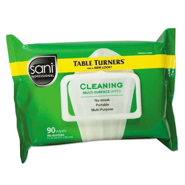Sani Professional Multi-Surface Cleaning Wipes, 11 1/2 x 7, White, 90 Wipes, PK12 - NIC A580FW