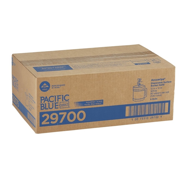 Georgia-Pacific Disposable Wipes, 12" x 12", 6 Pack, 90 Wipes/ Pack - 29700
