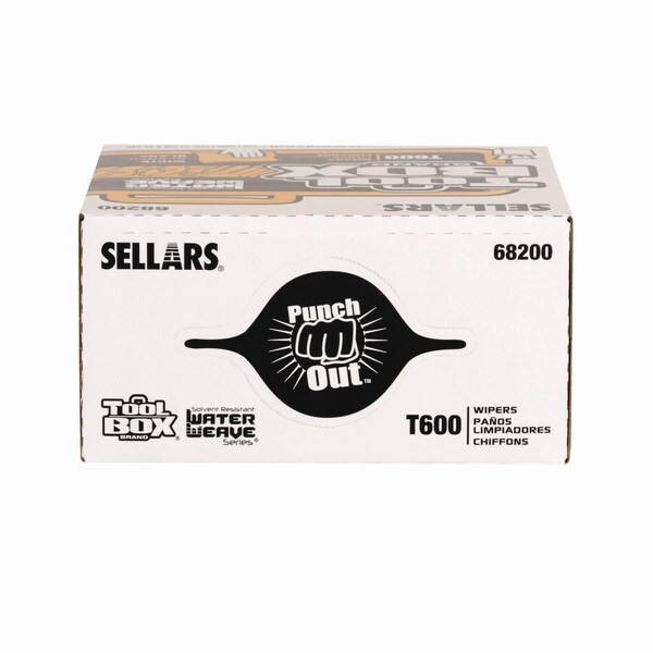 Sellars TOOLBOX WaterWeave T600 Wipers, 1-Ply, 8.27 x, 16.5, White, 126 Wipers, 10PK - 68200
