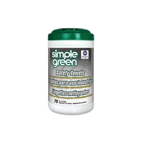 Sunshine Makers SimplGreen, Safety Towels, 10 X 11 3/4, 75/canister - 13351