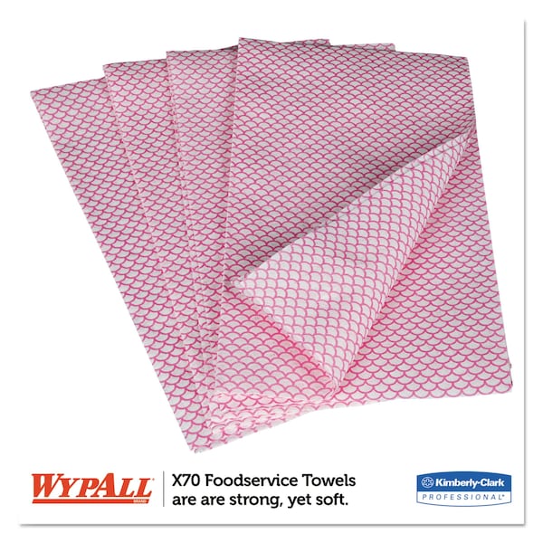 Wypall X70 Wipers, 12 1/2 x 23 1/2, Red, PK300 - KCC 06354