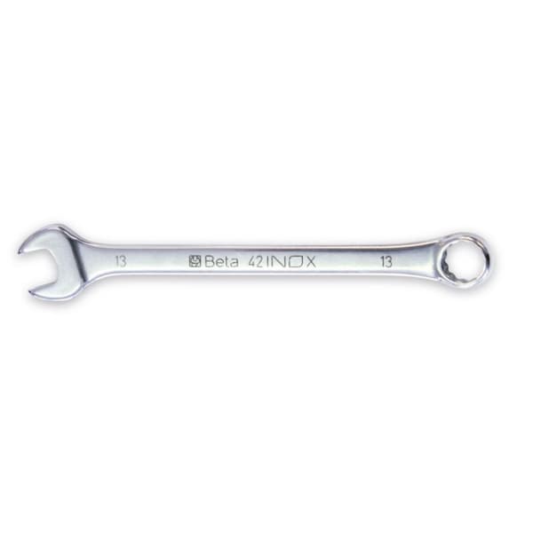 Llave combinada Beta 42INOX de acero inoxidable, métrica 7mm, de 12 puntas, con offset de 15 grados - 000420307