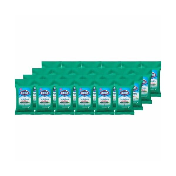 Clorox To-Go Wipes, Clorox, Fresh Scent, 9 Wipes/PK, WE, 24PK - CLO60133CT