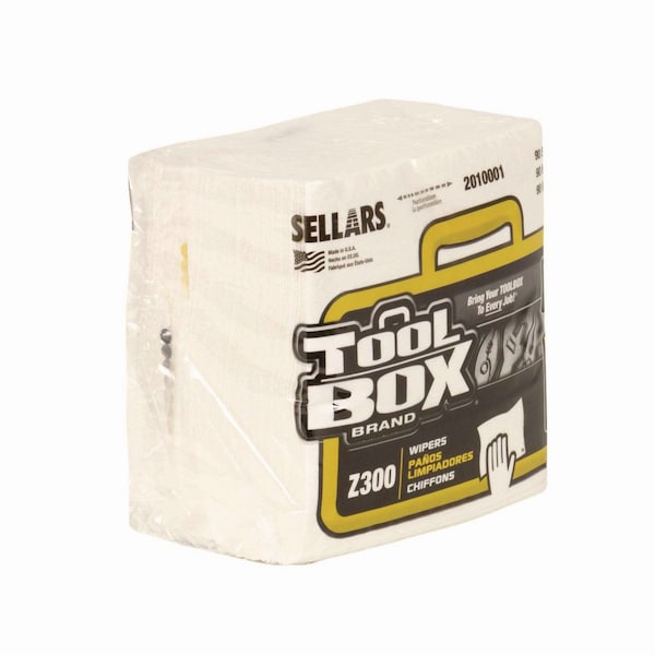 Toolbox Z300 Quarterfold Wipers, 1-Ply, 11.87 x 13, White, 12PK - 660708201002