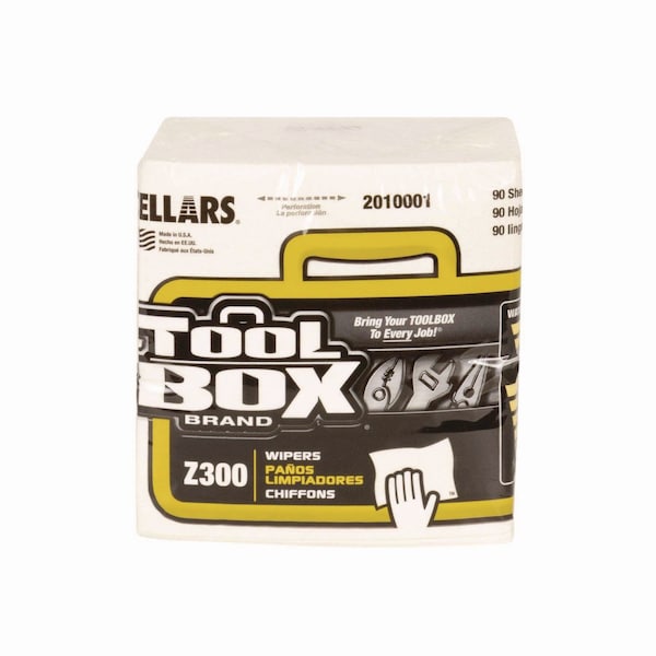 Toolbox Z300 Quarterfold Wipers, 1-Ply, 11.87 x 13, White, 12PK - 660708201002