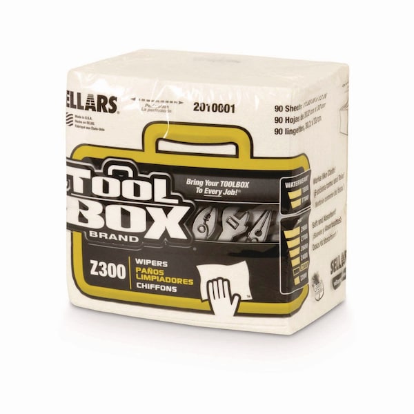 Toolbox Z300 Quarterfold Wipers, 1-Ply, 11.87 x 13, White, 12PK - 660708201002