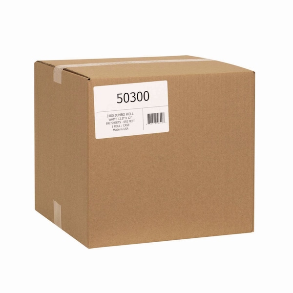 Toolbox Z400 Jumbo Roll Wipers, 1-Ply, 12.5 x 12, White - 50300