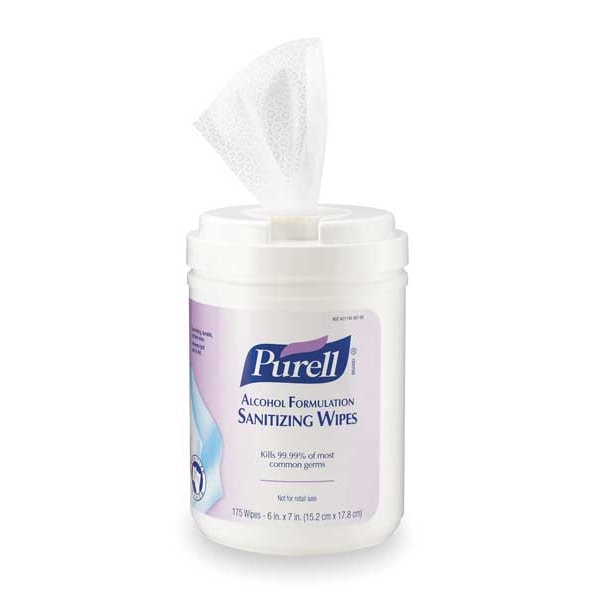 Purell Sanitizer Wipes, Canister, 6" x 7", PK6 - WINGS 1