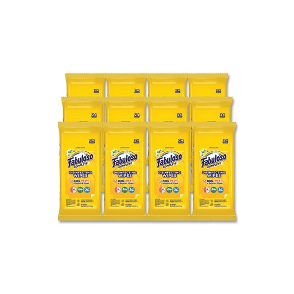 Fabuloso MULTI PURPOSE WIPES, LEMON, 7 X 7, 1, 12PK - 98719