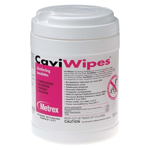 Metrex Wipes, 160 Wipes/Canister, 12PK - CV1100-CS