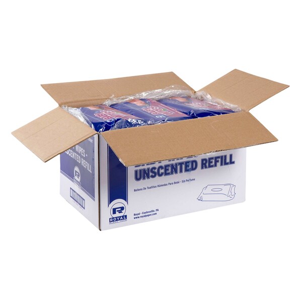 Amercareroyal Royal Unscented Refill Baby Wipe 80 Wipes, PK12 - RPBWUR-80