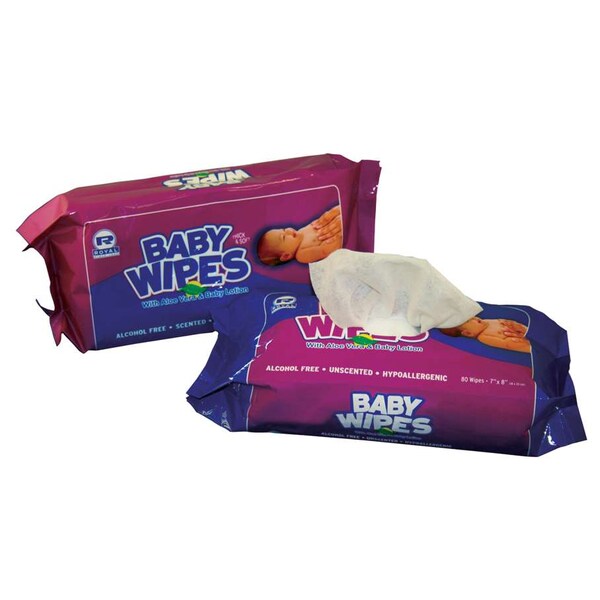 Amercareroyal Royal Unscented Refill Baby Wipe 80 Wipes, PK12 - RPBWUR-80